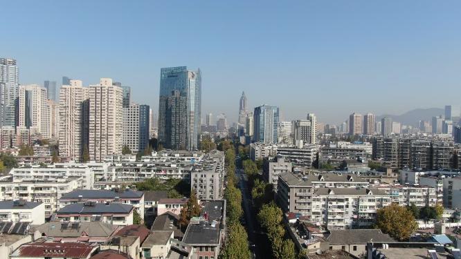 江苏南京城市风光高楼建筑航拍