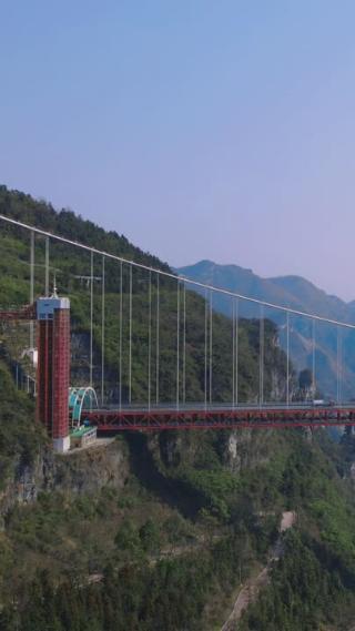 湖南湘西矮寨奇观5A景区航拍