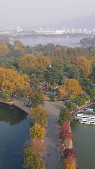 航拍南京玄武湖4A景区