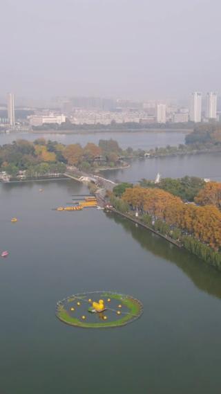 航拍南京玄武湖4A景区