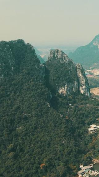 旅游景区广西桂林山水风光航拍