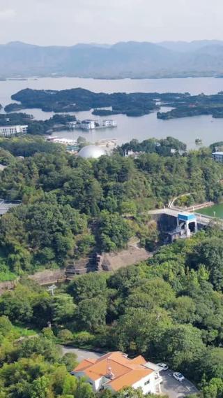 旅游景区湖北陆水湖4A景区竖屏航拍