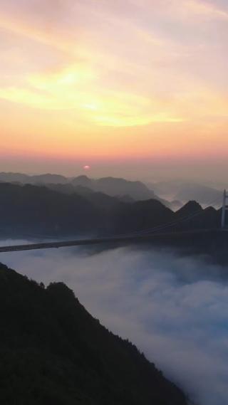 湖南湘西矮寨奇观5A景区航拍