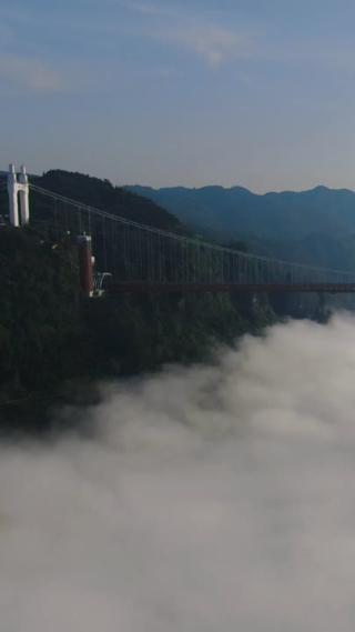 湖南湘西矮寨奇观5A景区航拍