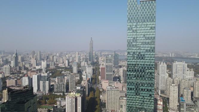 江苏南京城市风光新街口商务建筑航拍