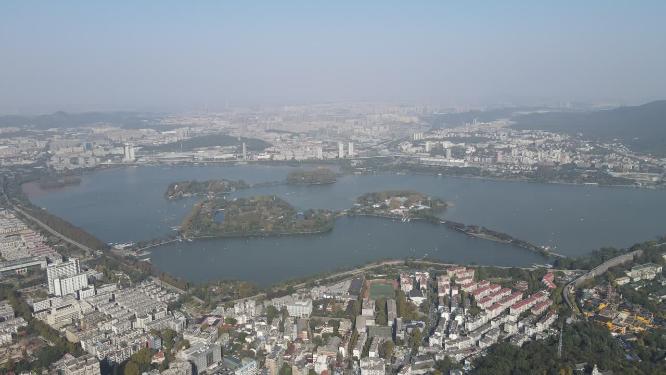 航拍南京玄武湖4A景区