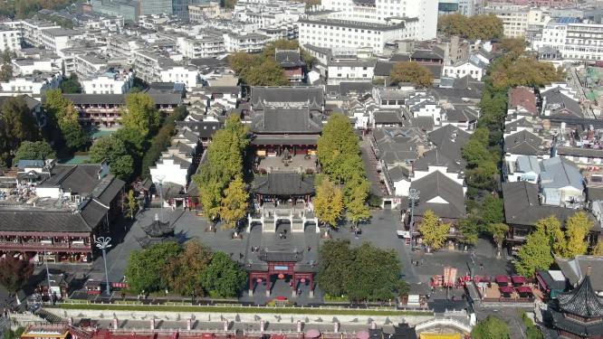 江苏南京秦淮河夫子庙旅游景点航拍