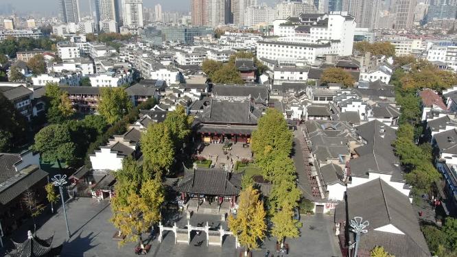 江苏南京秦淮河夫子庙旅游景点航拍