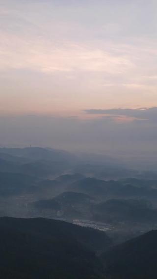 日落晚霞彩霞竖屏航拍