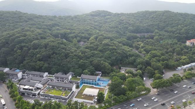 湖南长沙岳麓山风景区航拍