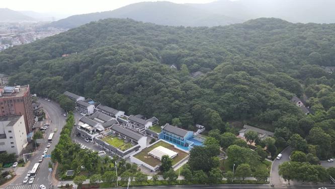 湖南长沙岳麓山风景区航拍