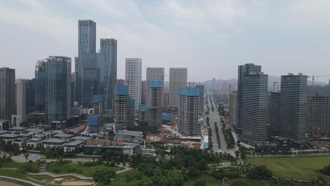 湖南长沙金融中心商务建筑航拍