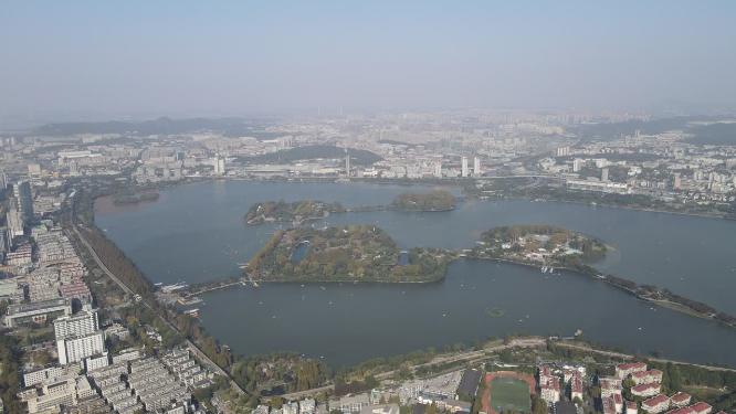 航拍南京玄武湖4A景区