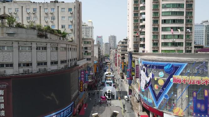 江西南昌胜利路步行街航拍