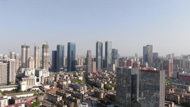 湖南长沙城市风光天际线航拍