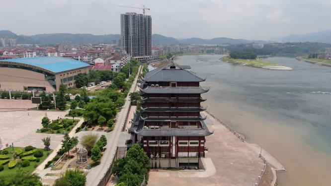少数民族特色建筑航拍