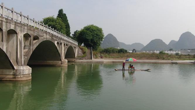 旅游景区广西桂林山水风光航拍