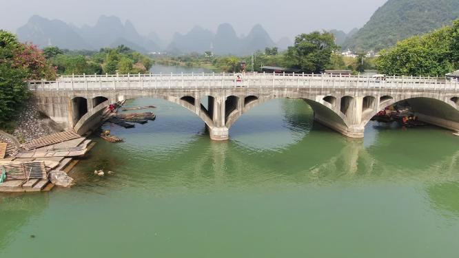 旅游景区广西桂林山水风光航拍
