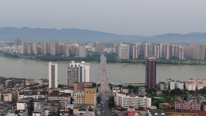 江西吉安赣江吉安大桥航拍