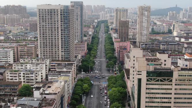 江西吉安城市风光交通航拍