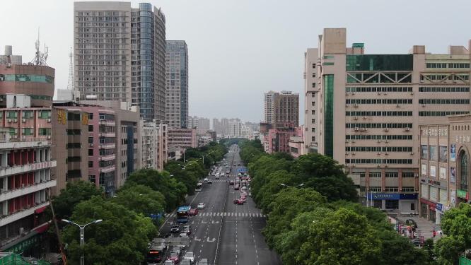 江西吉安城市风光交通航拍