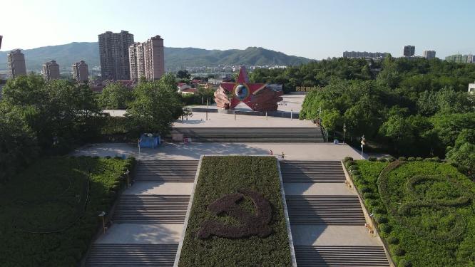 江西瑞金苏维埃共和国纪念园航拍
