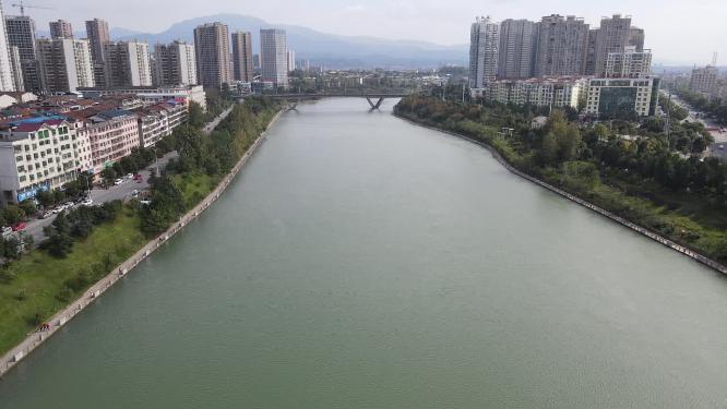 湖南怀化舞水河风光带航拍