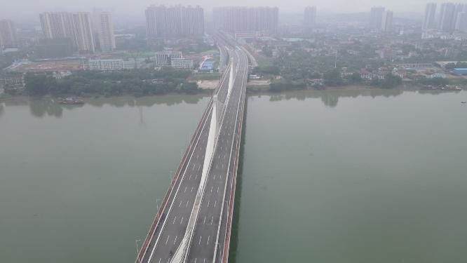 湖南衡阳湘江大桥航拍