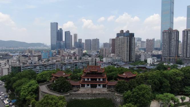 湖南长沙天心阁城市风光航拍