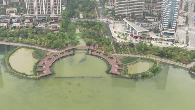 湖南长沙梅溪湖生态城航拍