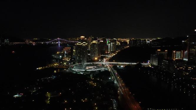 福建厦门城市夜景交通