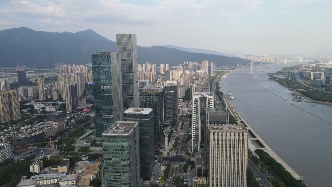 福建福州金融中心商务建筑航拍