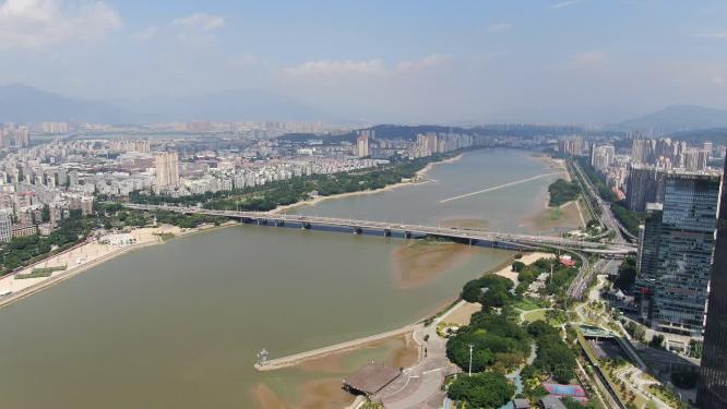 福建福州闽江桥梁航拍