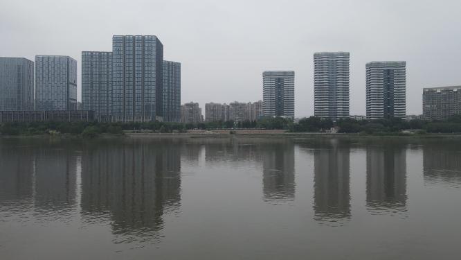 福建福州闽江高楼建筑航拍