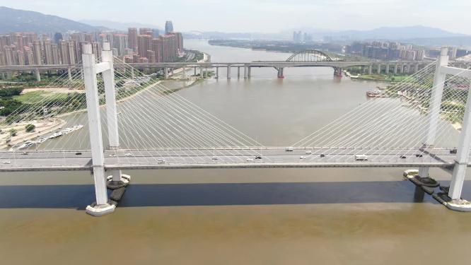 福建福州闽江桥梁航拍