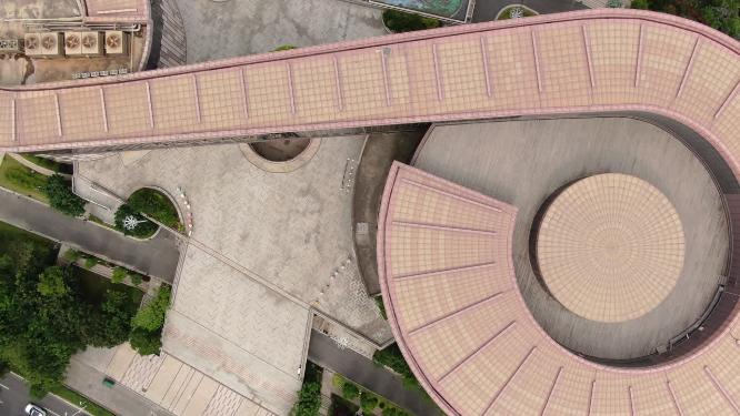 福建莆田博物馆地标建筑航拍