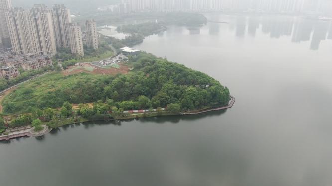湖南长沙梅溪湖生态城航拍