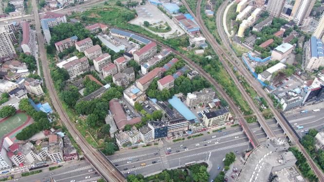 航拍湖南怀化城市建设