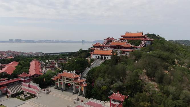 福建湄洲岛妈祖庙航拍