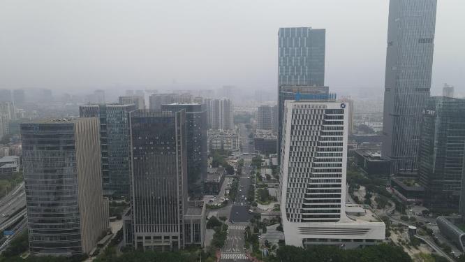 福建福州闽江高楼建筑航拍