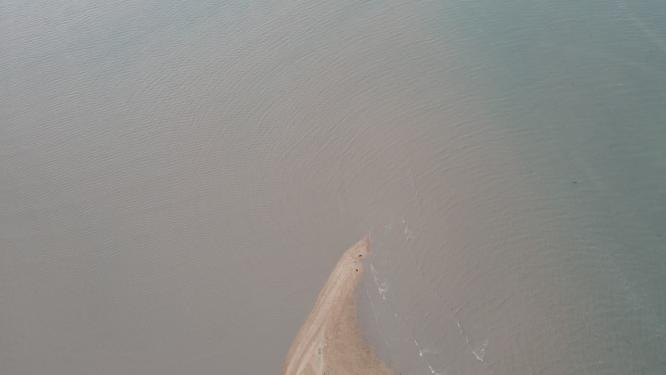 大海海洋渔船码头沙滩礁石航拍