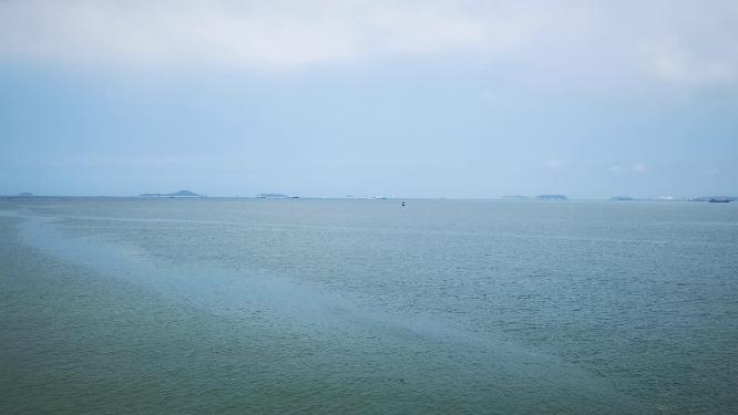 大海海浪沙滩自然风景航拍