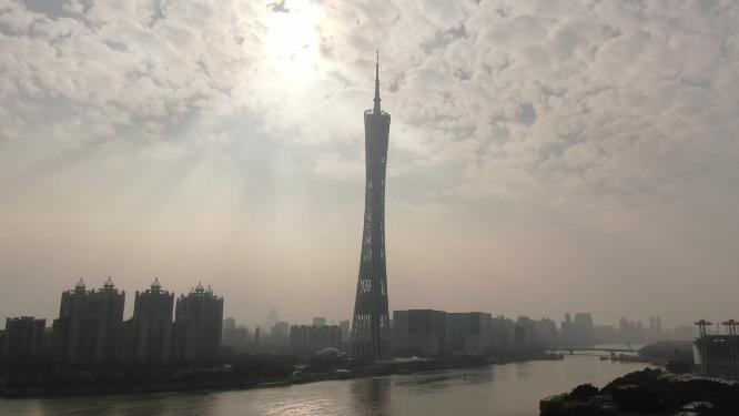 广州城市风光高楼建筑航拍