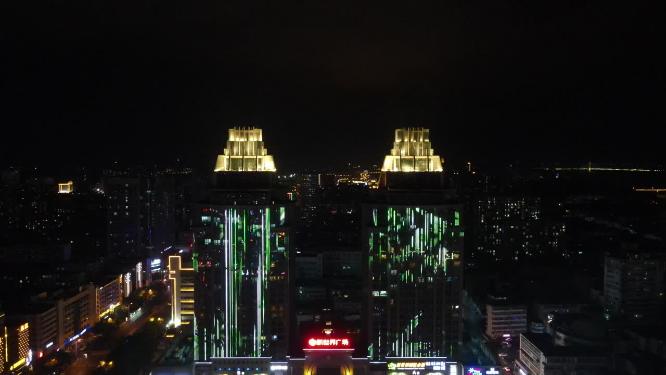 江西吉安城市夜景灯光航拍