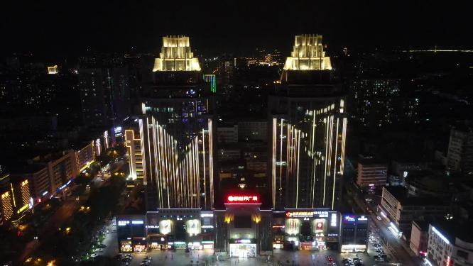 江西吉安城市夜景灯光航拍