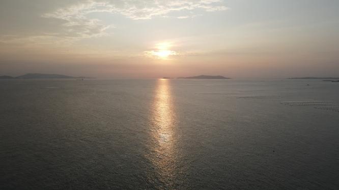 海上日落晚霞夕阳航拍