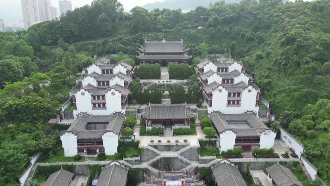 航拍湖北宜昌屈原祠屈原故里5A景区