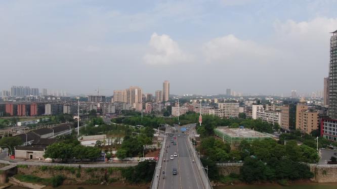 湖南衡阳城市交通航拍