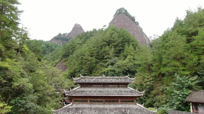 湖南通道万佛山4A景区丹霞地貌航拍