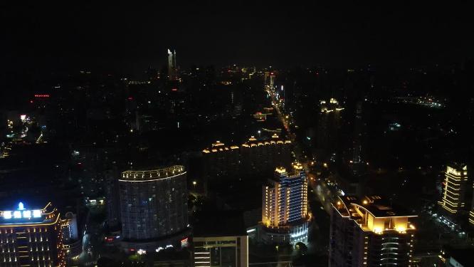 福州城市夜景交通灯光航拍